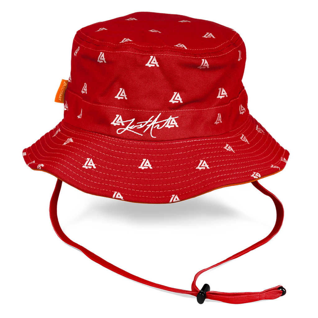 ハット Red (V) Raffia Bucket Hat LostArt_BucketHat_Grapefruit_S