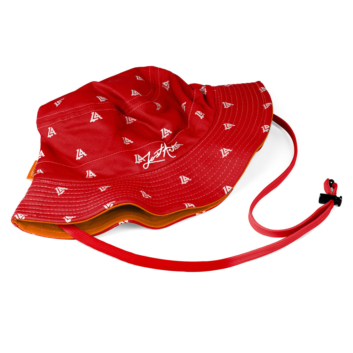 Lost Art Canada - red orange coloured bucket hat inside folded view