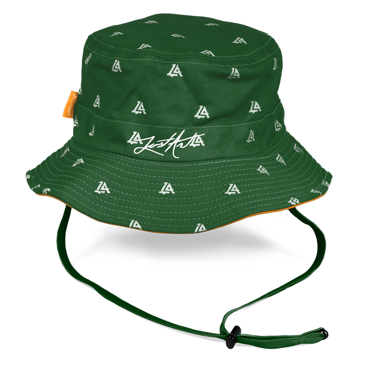 Lost Art Canada - green orange coloured bucket hat front view