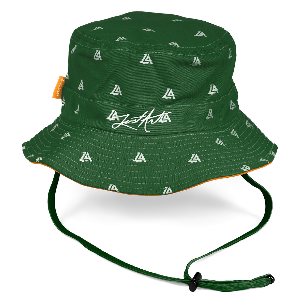 Lost Art Canada - green orange coloured bucket hat front view