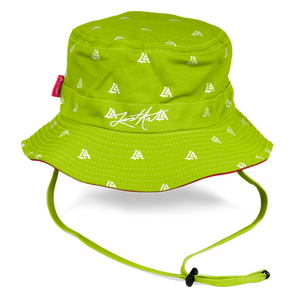 Lost Art Canada - green pink coloured bucket hat front view