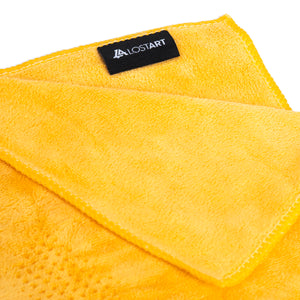 Lost Art Canada - yellow rink rag hand towel folded view