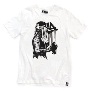 Lost Art Canada - white and black graffiti vandal tee front view