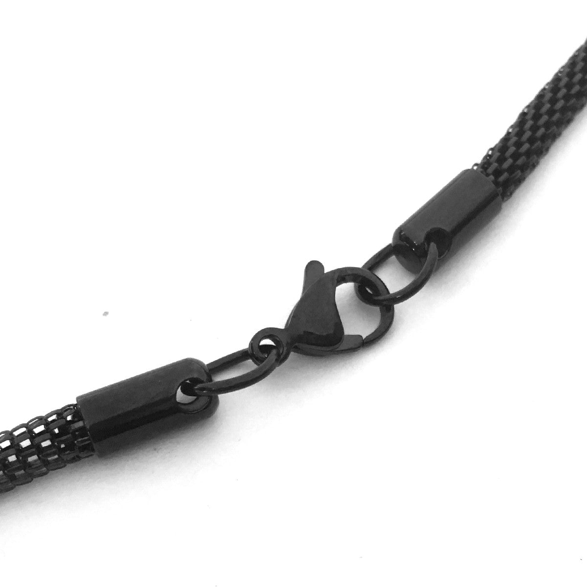 Lost Art Canada - black steel jewellery krane necklace steel back view