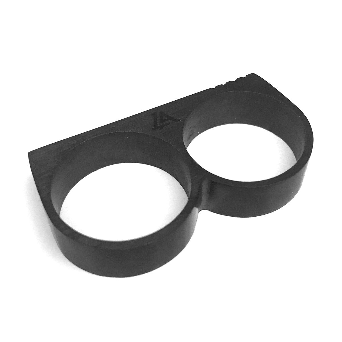 Lost Art Canada - black steel jewellery rook ring angle view