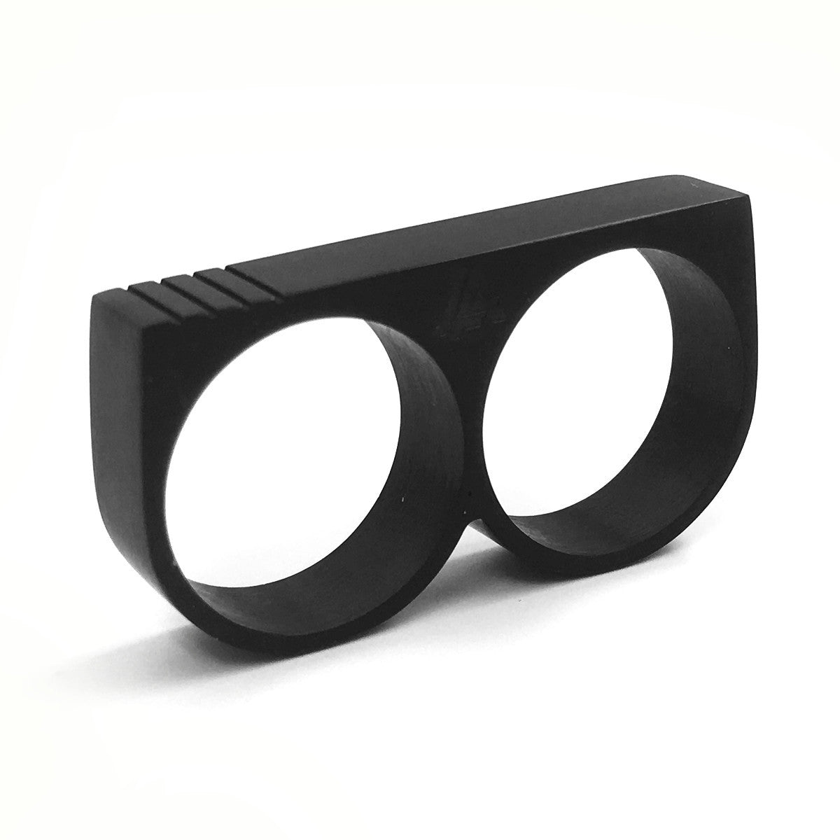 Lost Art Canada - black steel jewellery rook ring front view