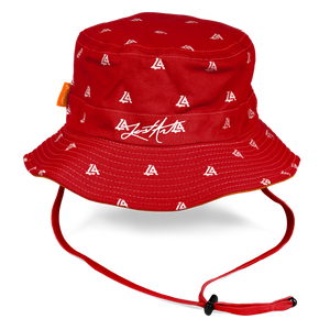 Lost Art Canada - red orange coloured bucket hat front view