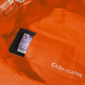 Lost Art Canada - red orange coloured bucket hat inside pocket view