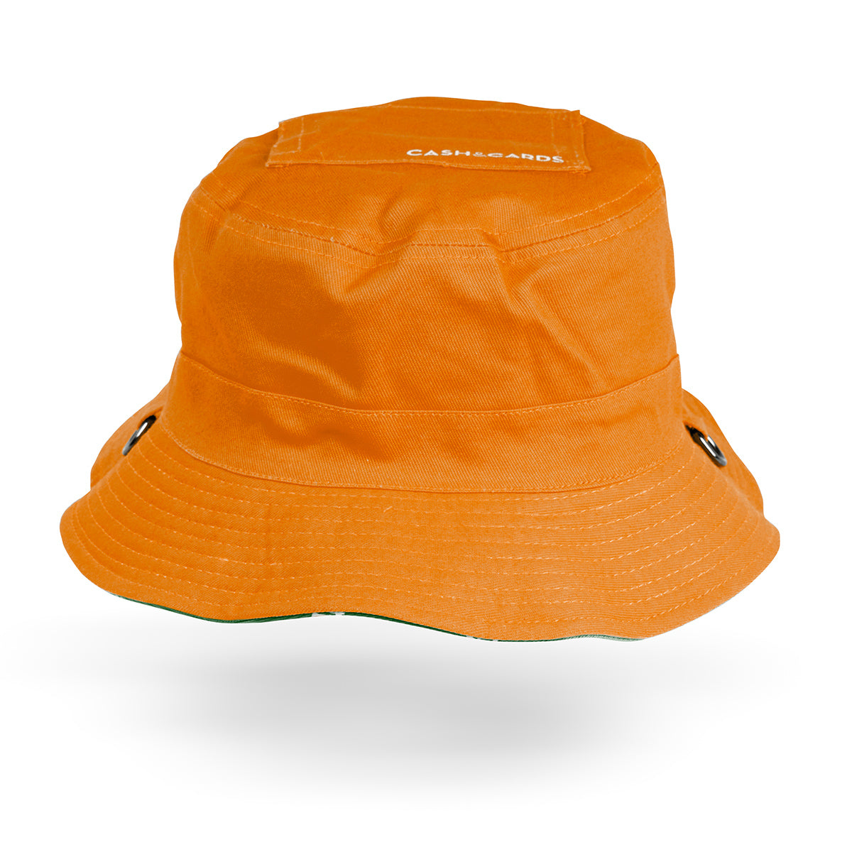 Lost Art Canada - green orange coloured bucket hat inside front view