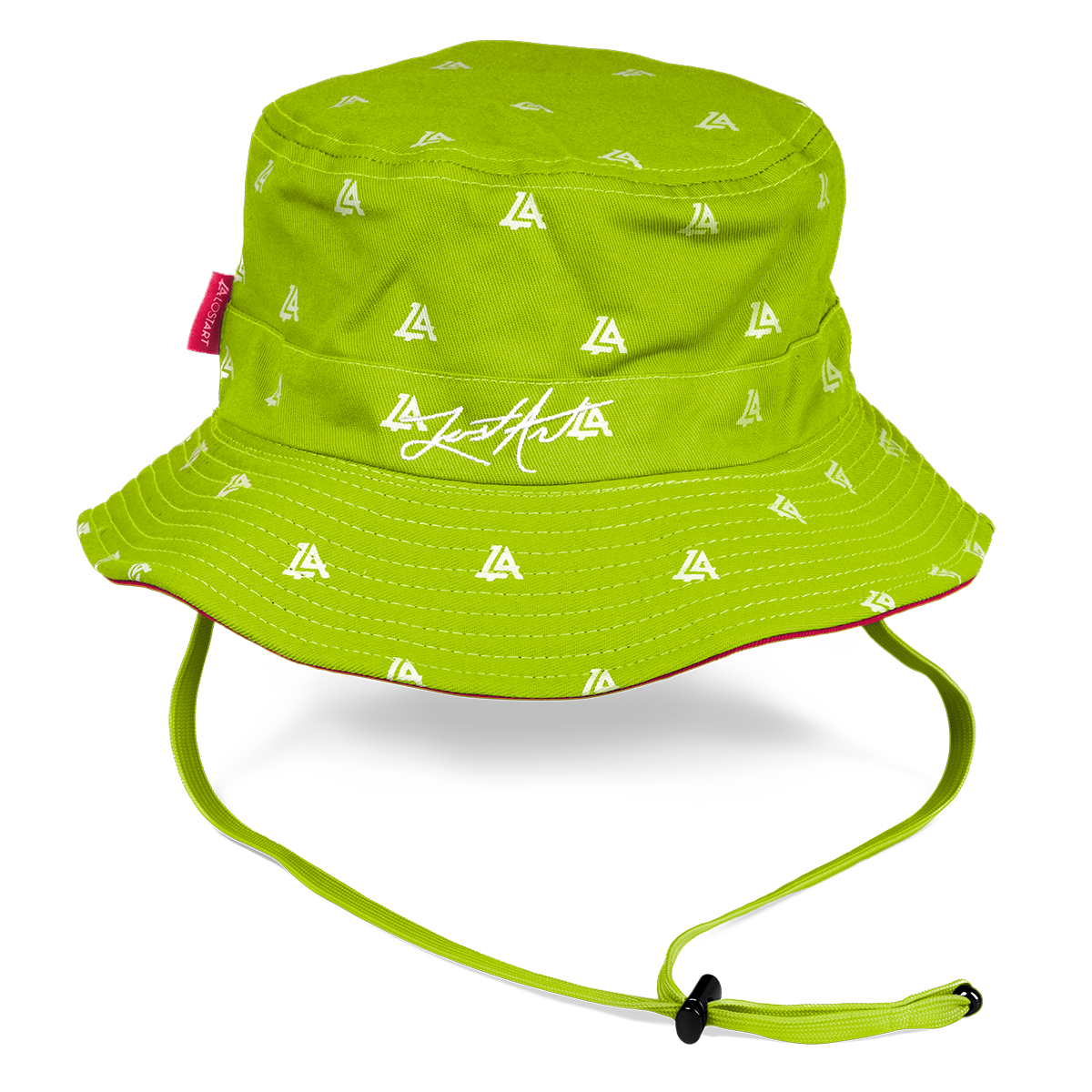 Lost Art Canada - green pink coloured bucket hat front view