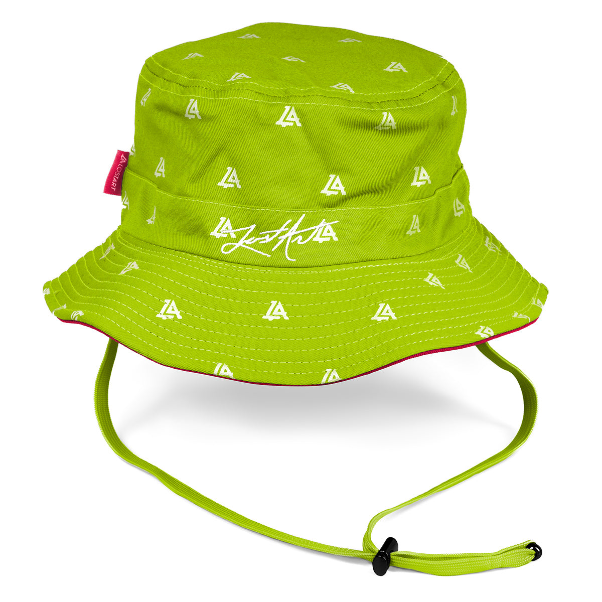 Lost Art Canada - green pink coloured bucket hat front view