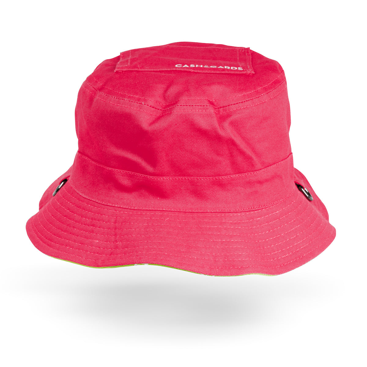 Lost Art Canada - green pink coloured bucket hat inside front view