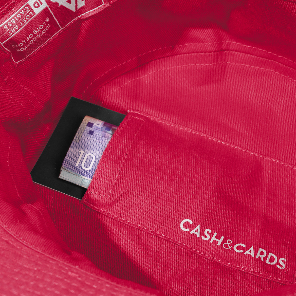 Lost Art Canada - green pink coloured bucket hat inside pocket view