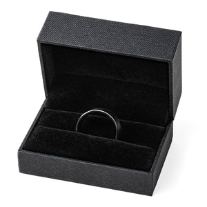 Lost Art Canada - black steel jewellery voke ring open box view
