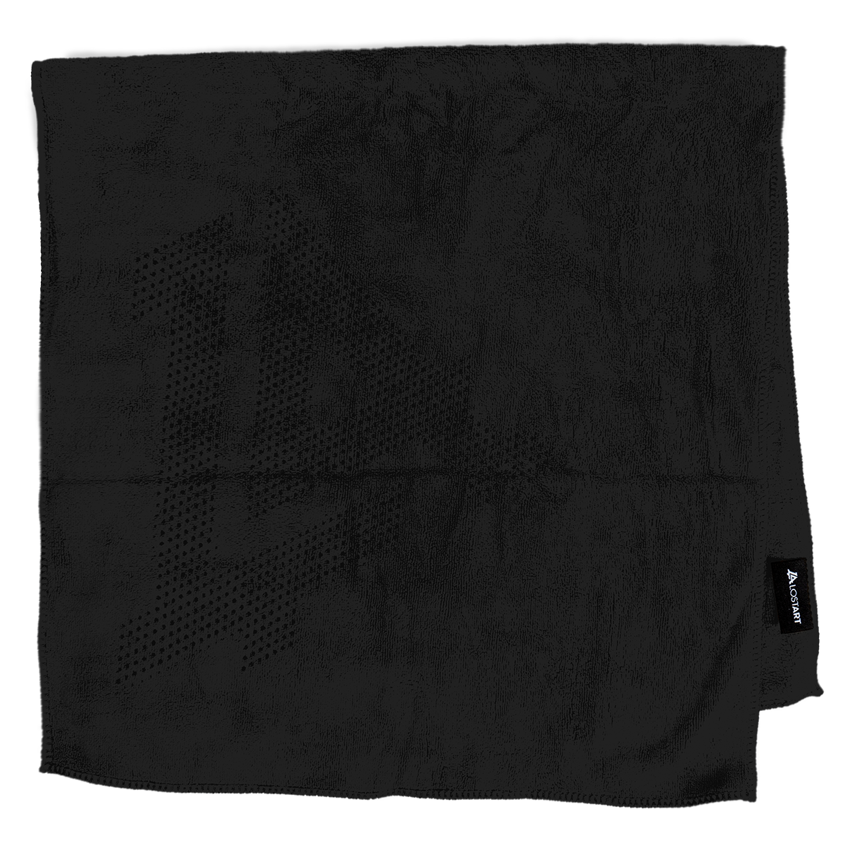 Lost Art Canada - black rink rag hand towel top view
