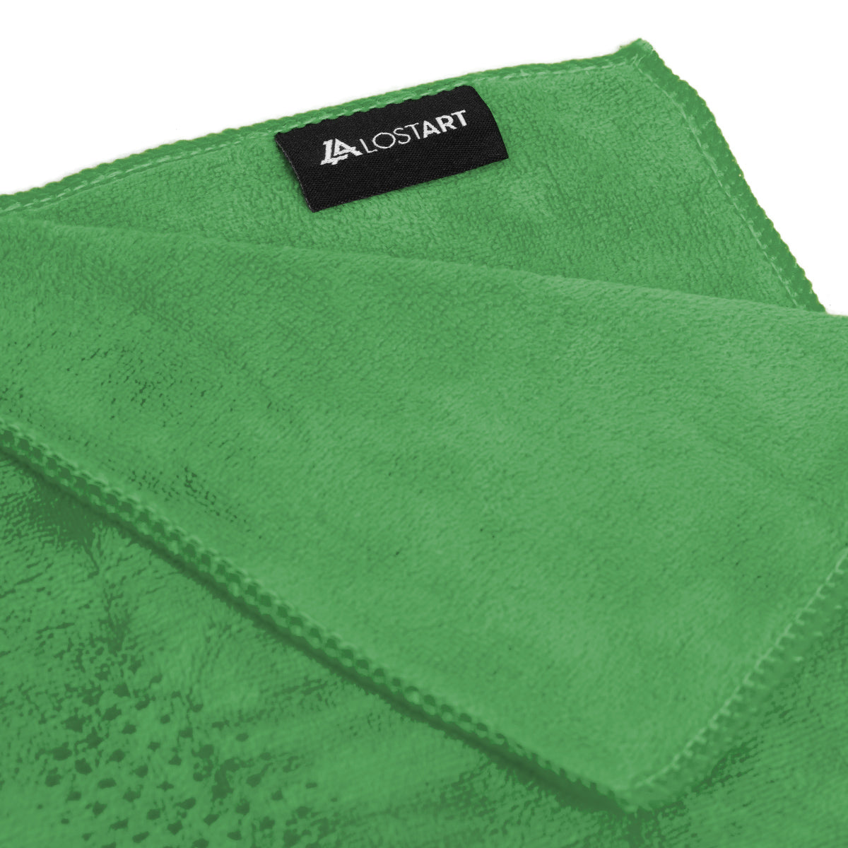 Lost Art Canada - green rink rag hand towel folded view