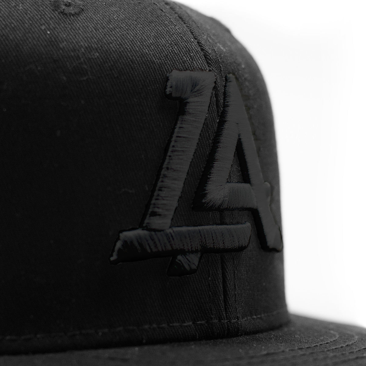 Lost Art Canada - black logo black snapback hat close up