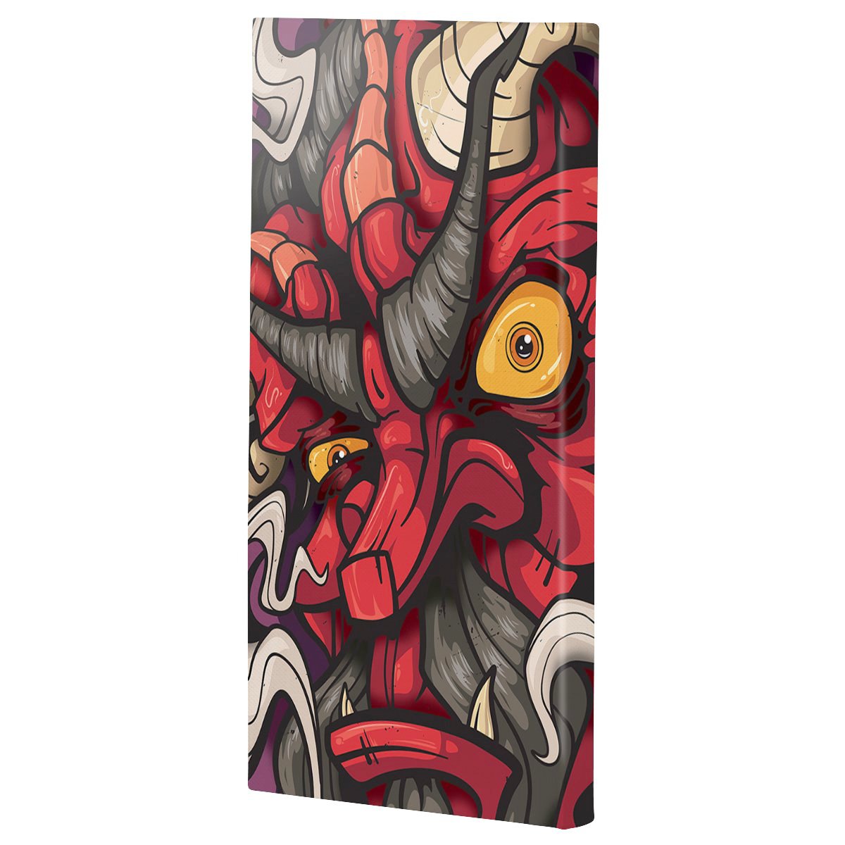 Lost Art Canada - red fire god canvas print angle view