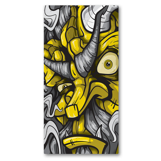 Lost Art Canada - yellow fire god canvas print front view