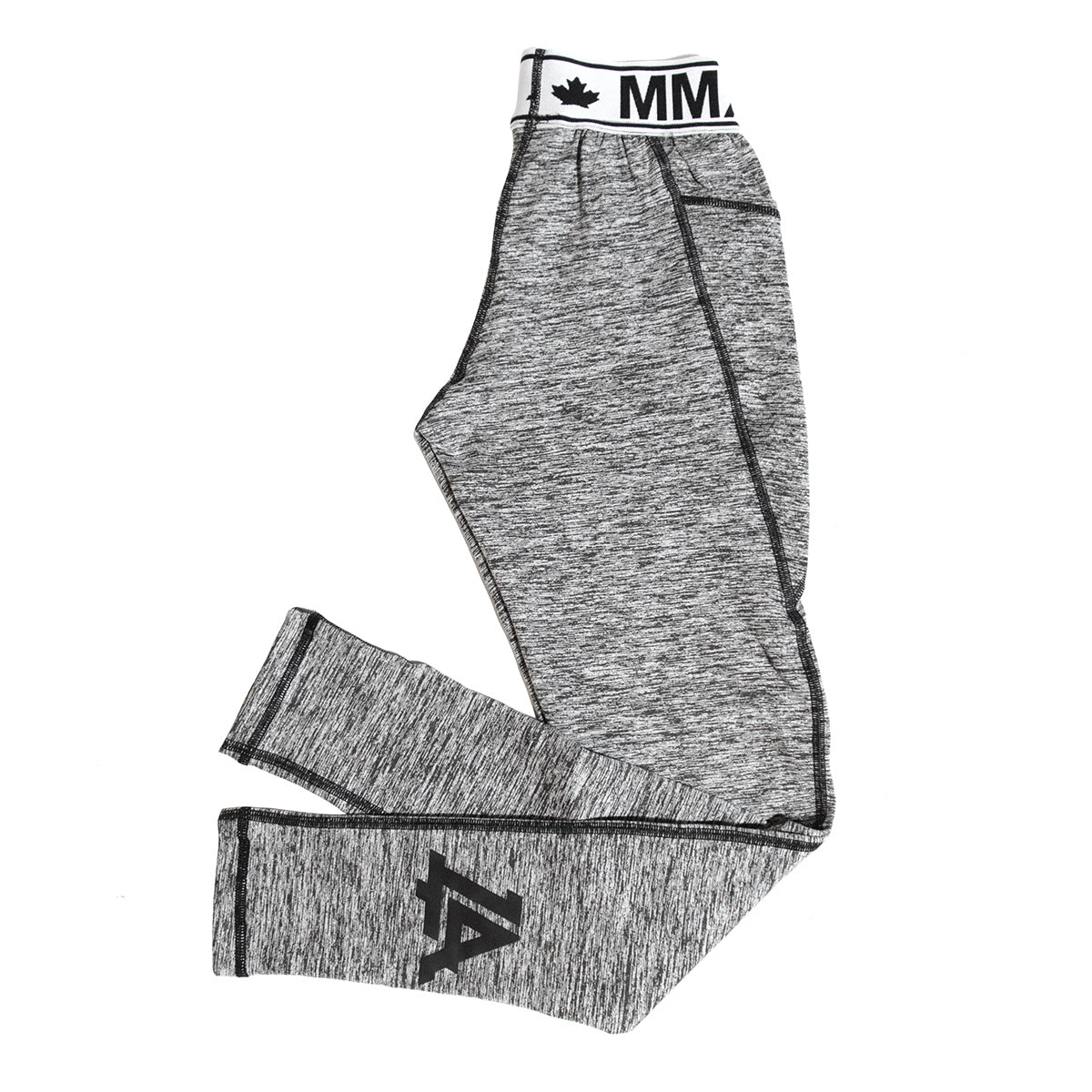 Lost Art Canada - heathered grey and black leggings side view