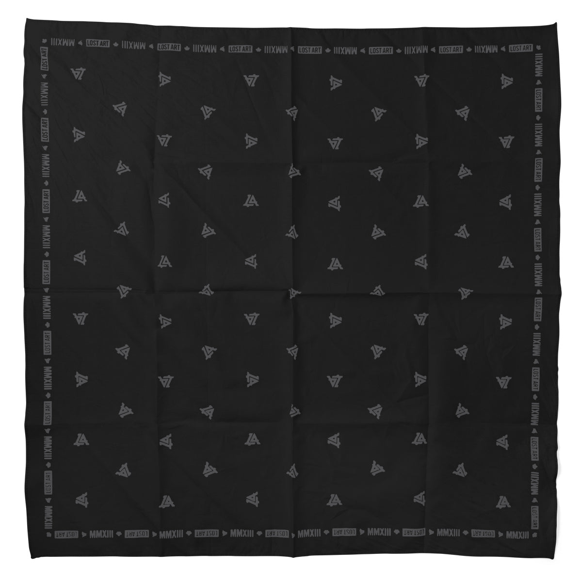 Lost Art Canada - black coloured bandana top view