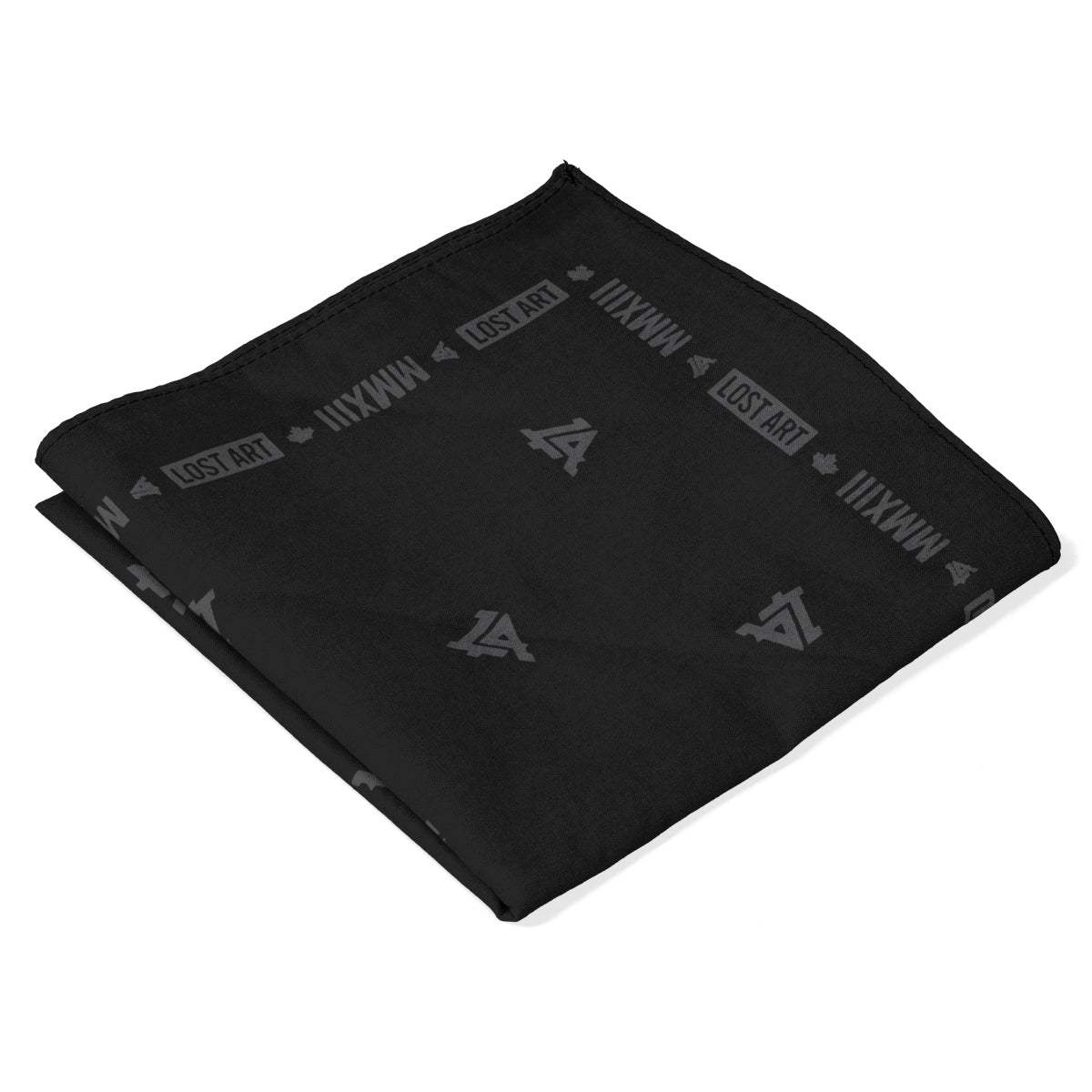 Lost Art Canada - black coloured bandana folded view