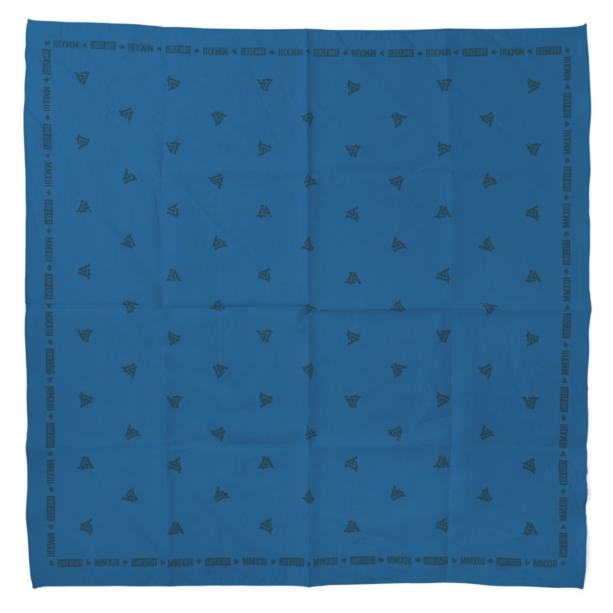 Lost Art Canada - blue coloured bandana top view