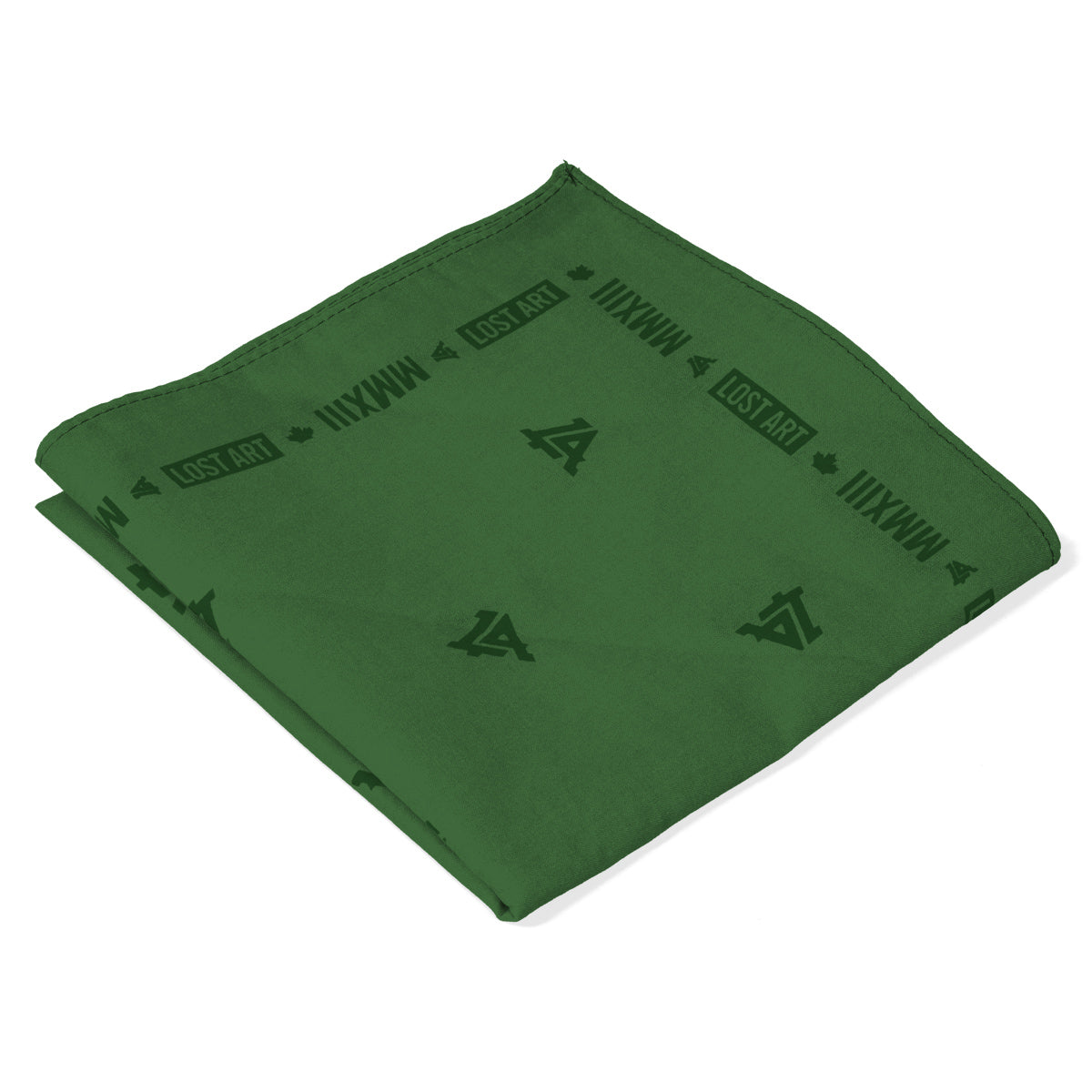 Lost Art Canada - green coloured bandana folded view