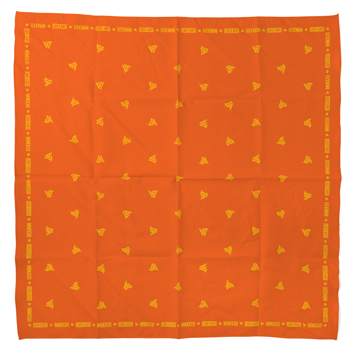 Lost Art Canada - orange yellow coloured bandana top view