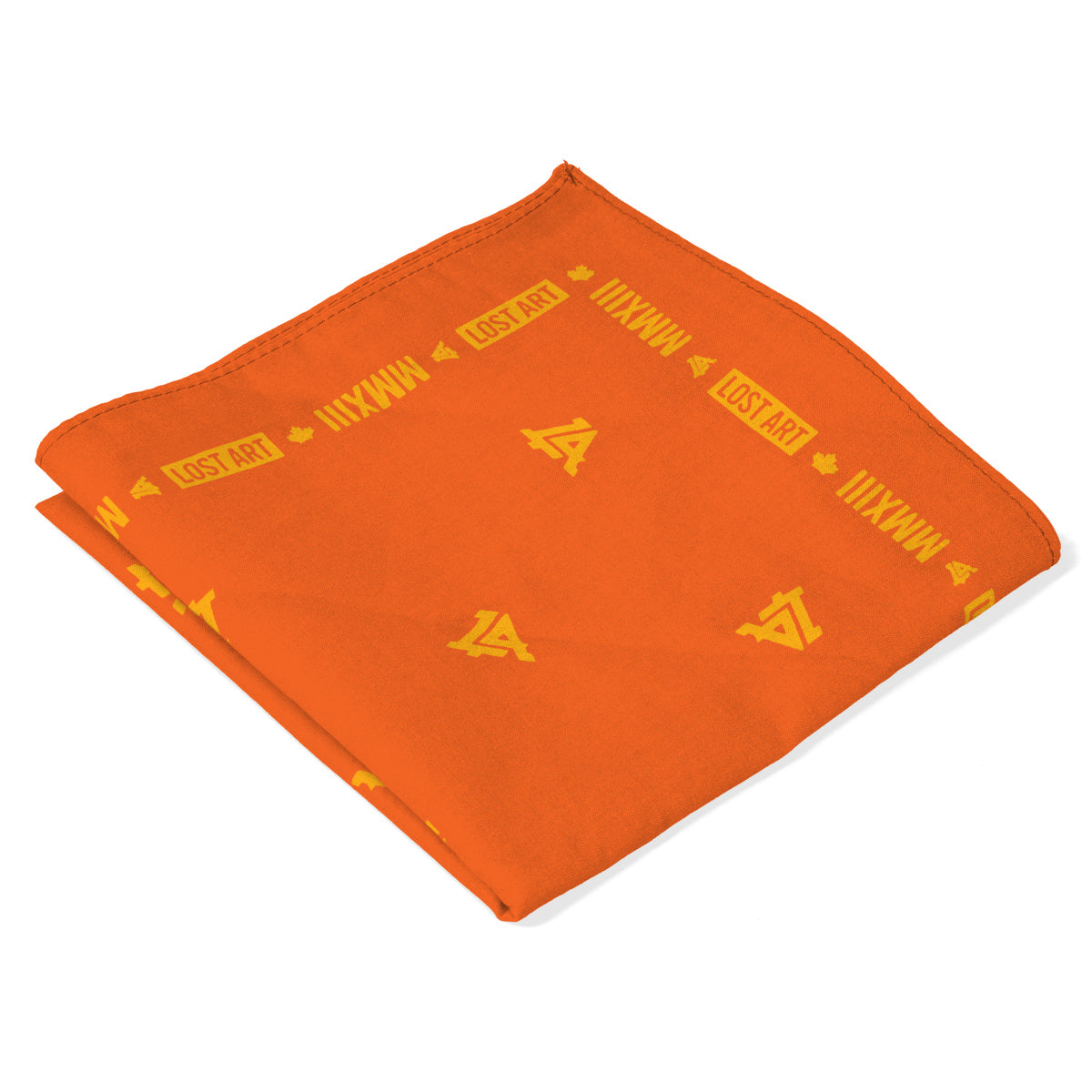 Lost Art Canada - orange yellow coloured bandana folded view