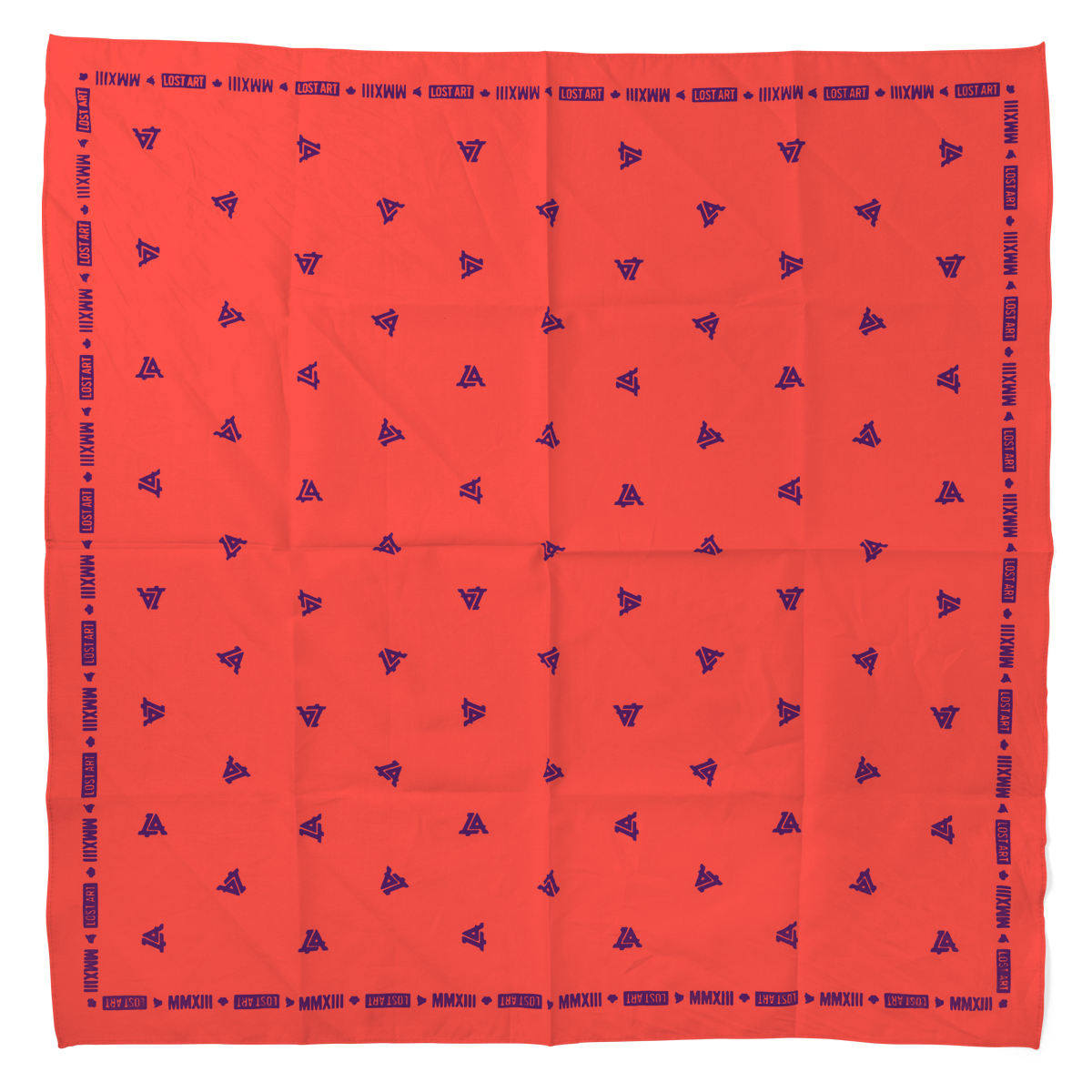 Lost Art Canada - pink purple coloured bandana top view