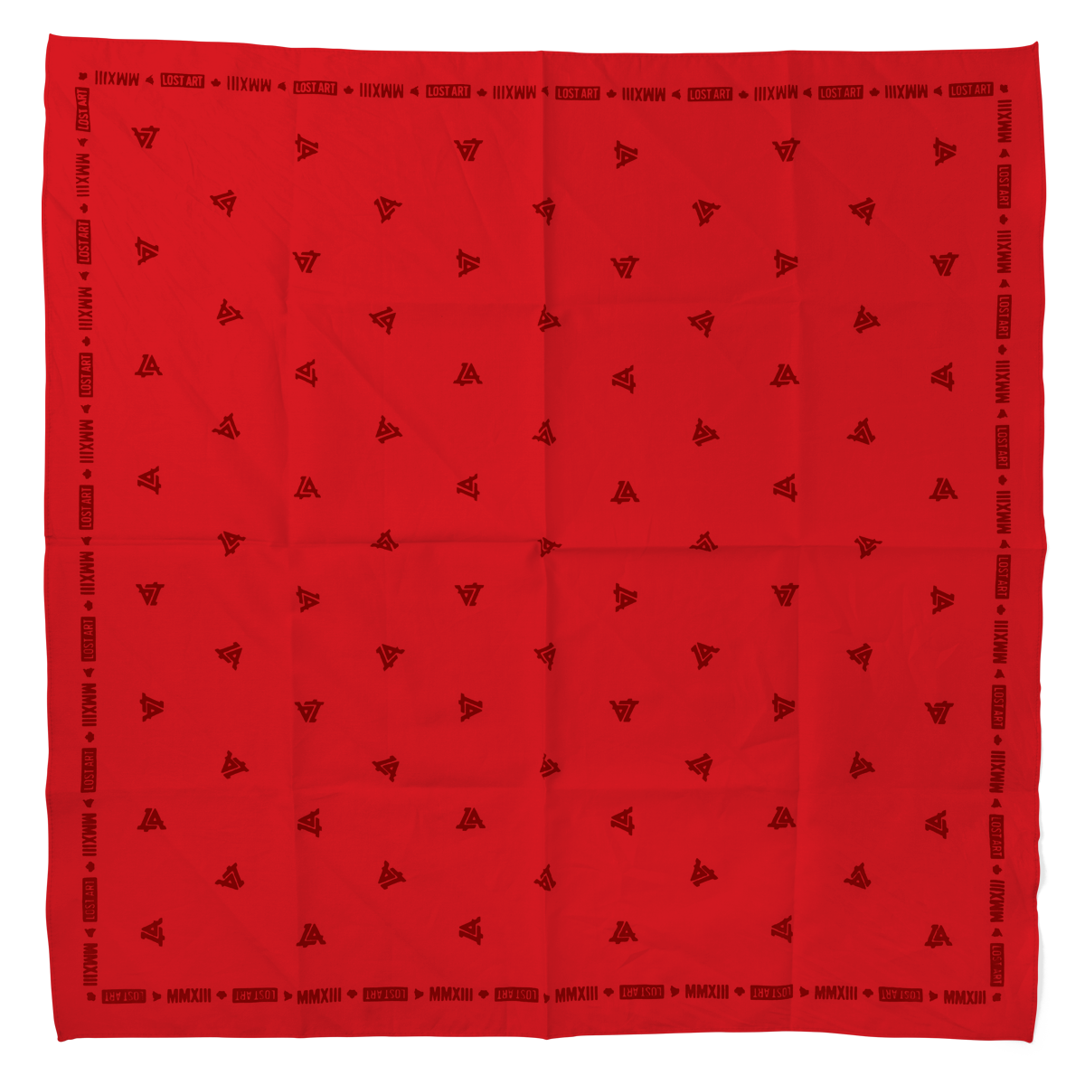 Lost Art Canada - red coloured bandana top view