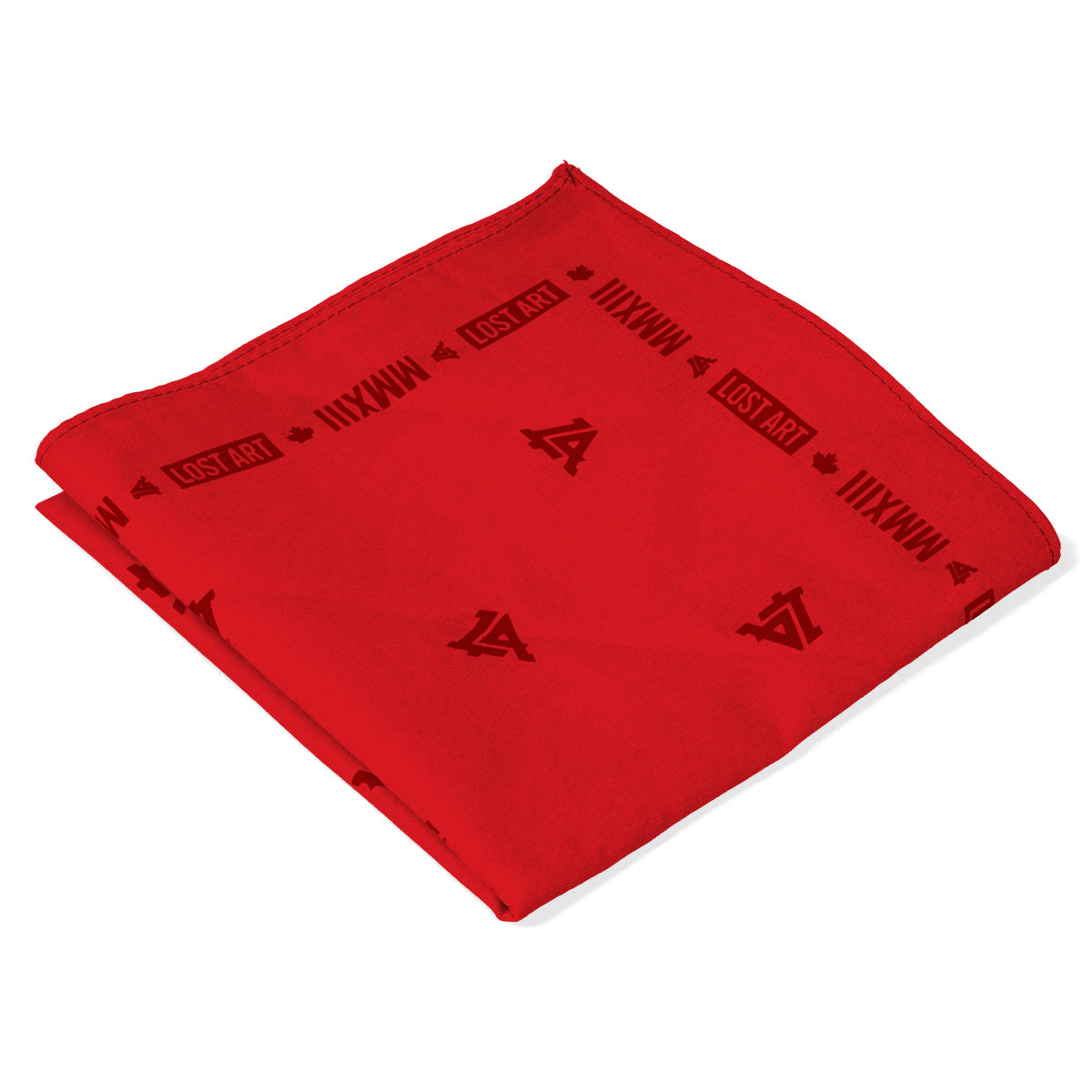 Lost Art Canada - red coloured bandana folded view