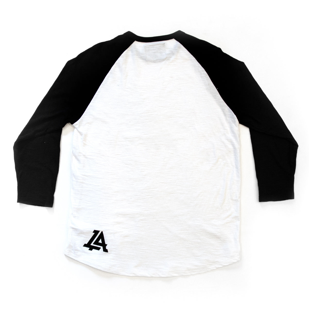 Lost Art Canada - black and white LOST monogram baseball tee back view