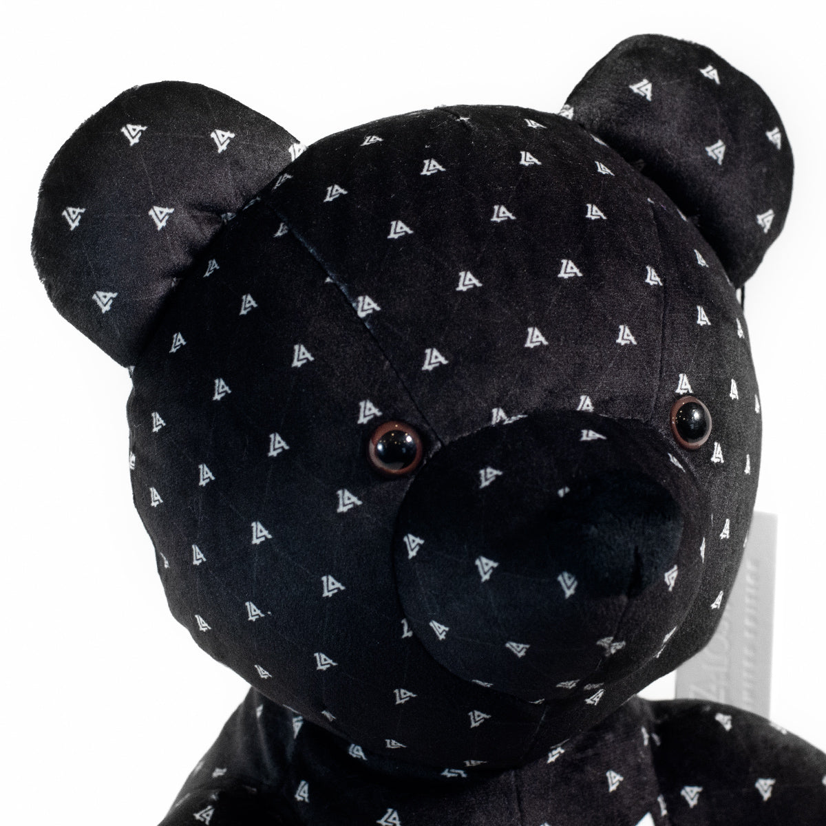 Lost Art Canada - black white patterned teddy bear close up view