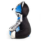 Lost Art Canada - black white blue patterned teddy bear left side view