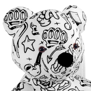 Lost Art Canada - white black patterned teddy bear signature view