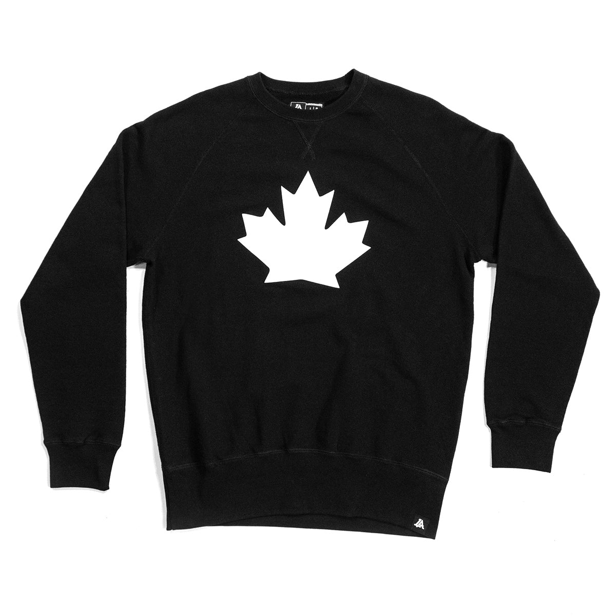 Lost Art Canada - black patriot Canada crewneck sweatshirt front view