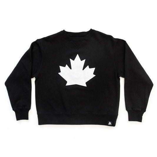 Lost Art Canada - black patriot Canada crewneck sweatshirt front view