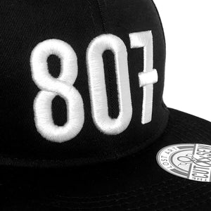 Lost Art Canada - white 807 black snapback hat close up