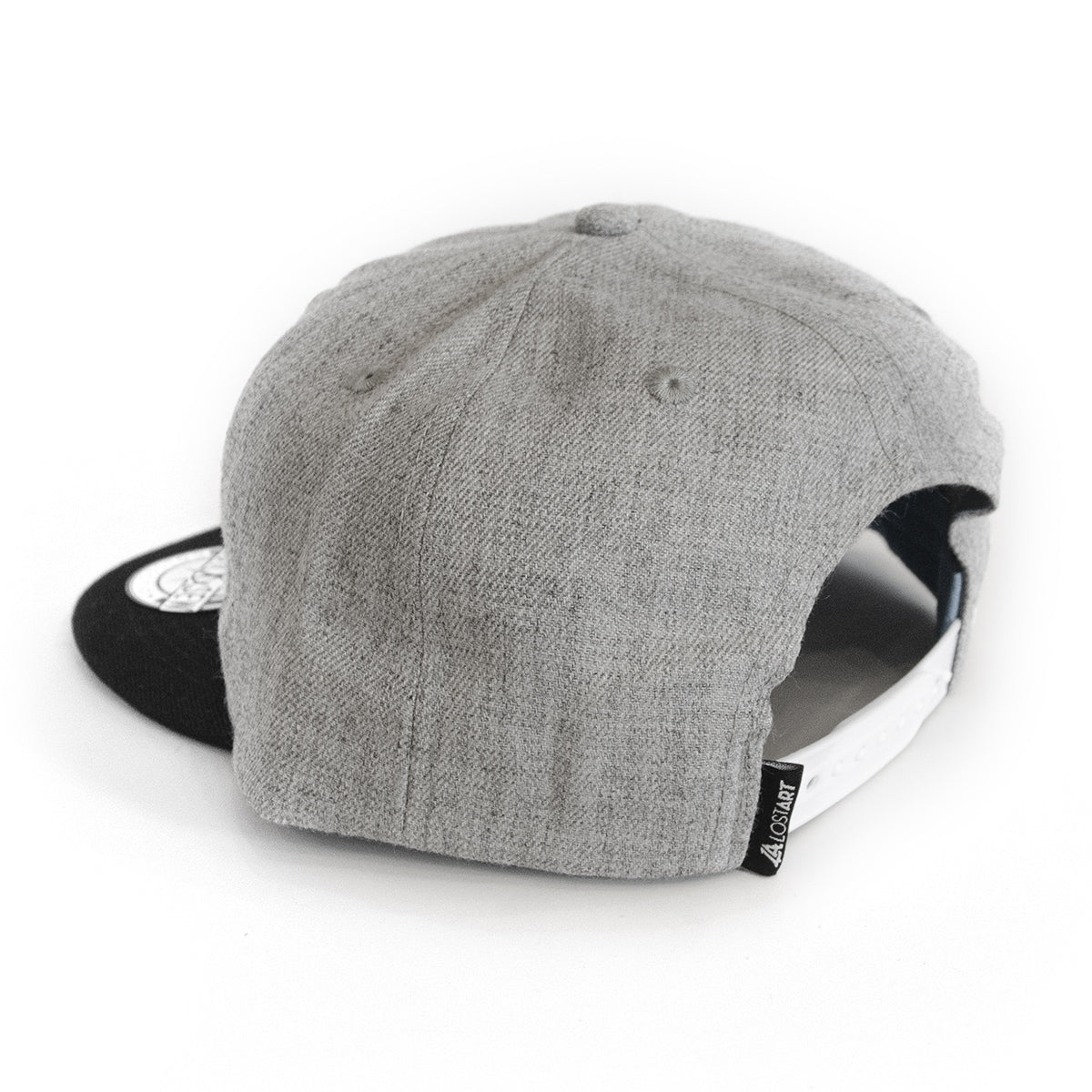 Lost Art Canada - white 807 grey wool mix snapback hat tag view