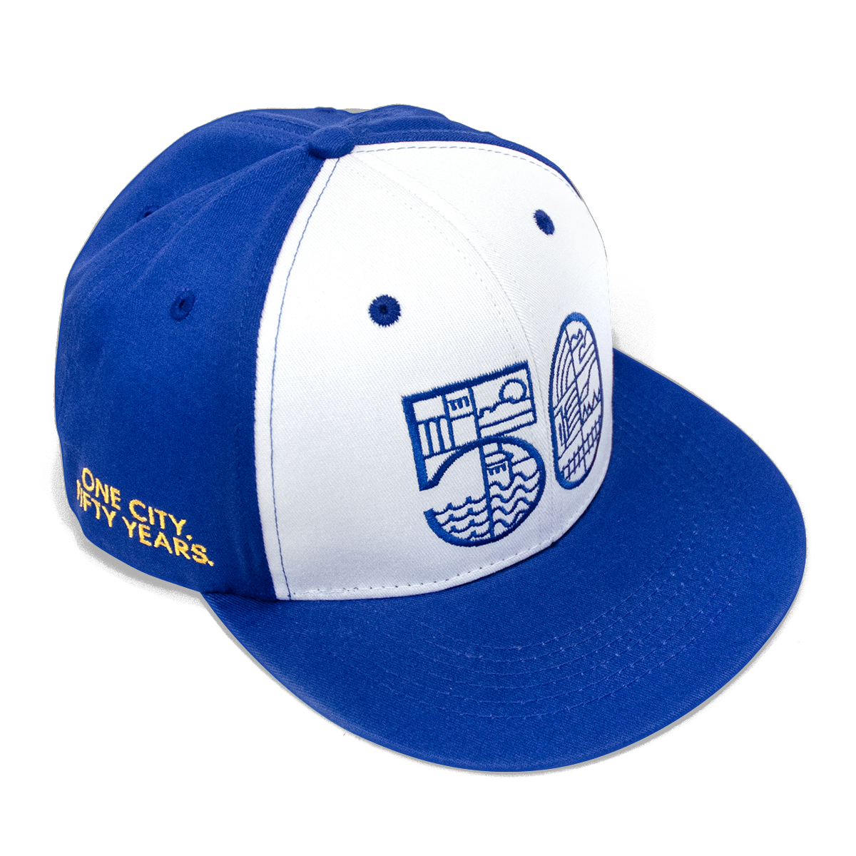 Lost Art Canada - blue one city snapback hat front view