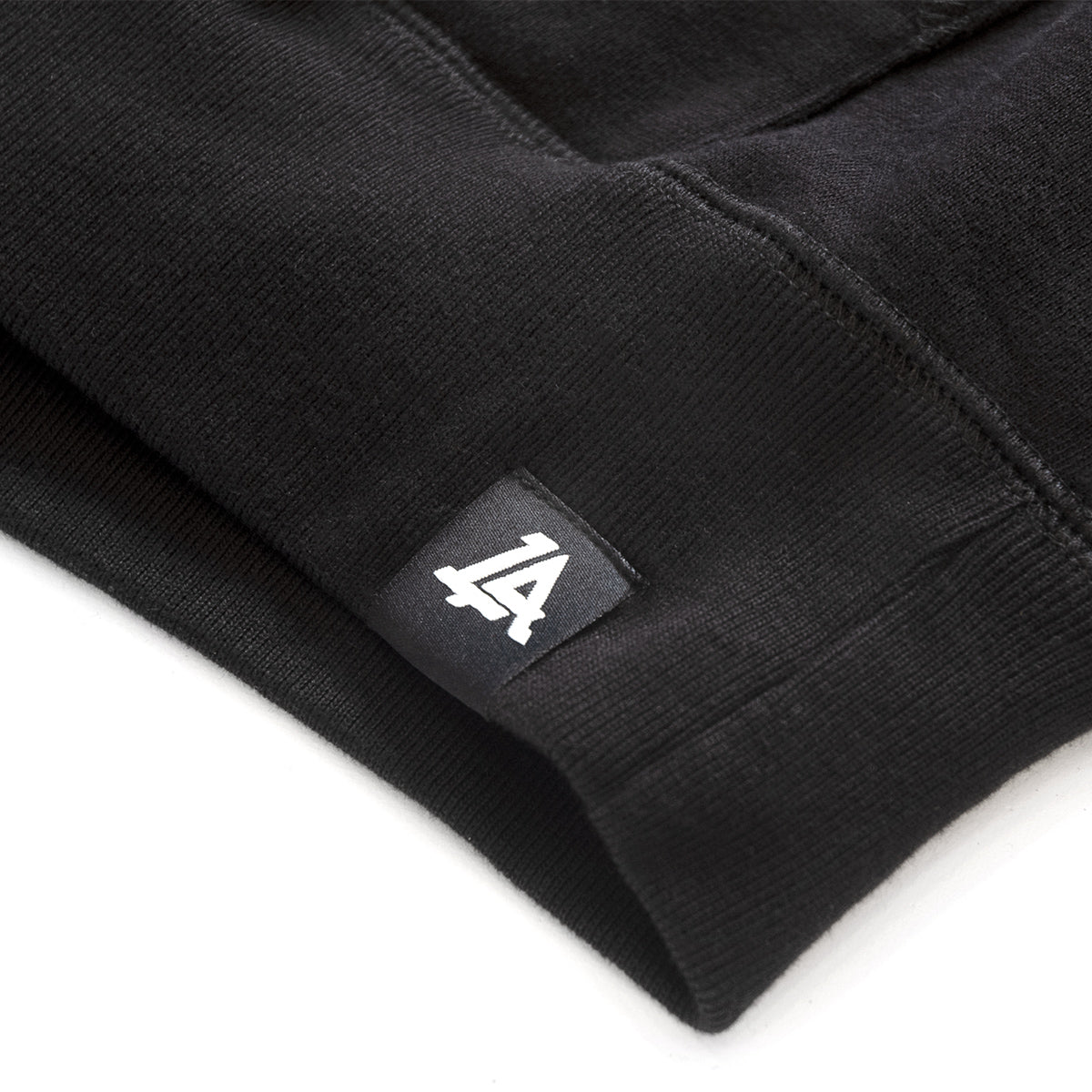Lost Art Canada - black icon hoodie sweatshirt front tag view
