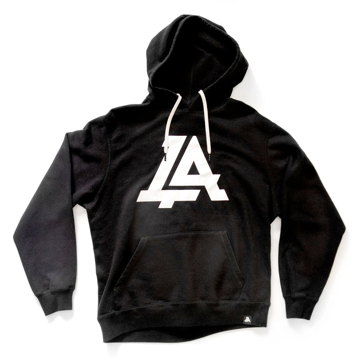 Lost Art Canada - black icon hoodie sweatshirt front view white strings