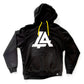 Lost Art Canada - black icon hoodie sweatshirt front view yellow strings