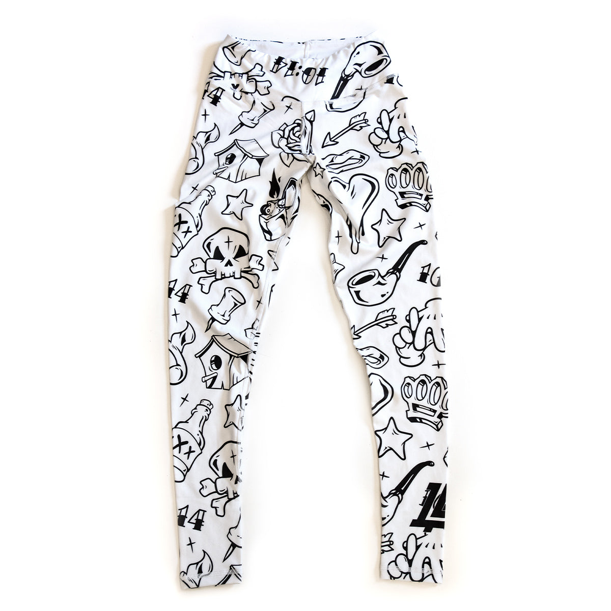 Lost Art Canada - white and black leggings art design front view