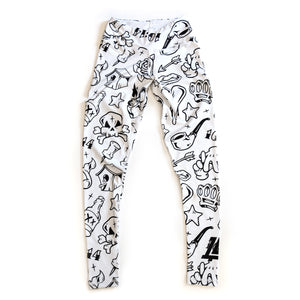 Lost Art Canada - white and black leggings art design front view
