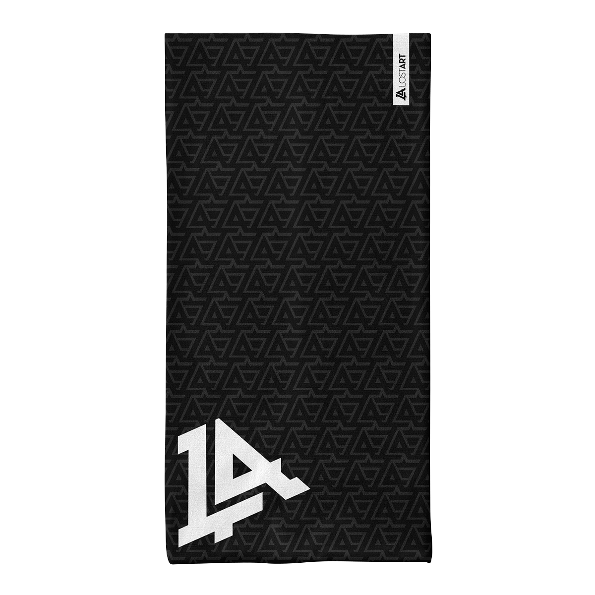 Lost Art Canada - all-over print black white neck tube flat view