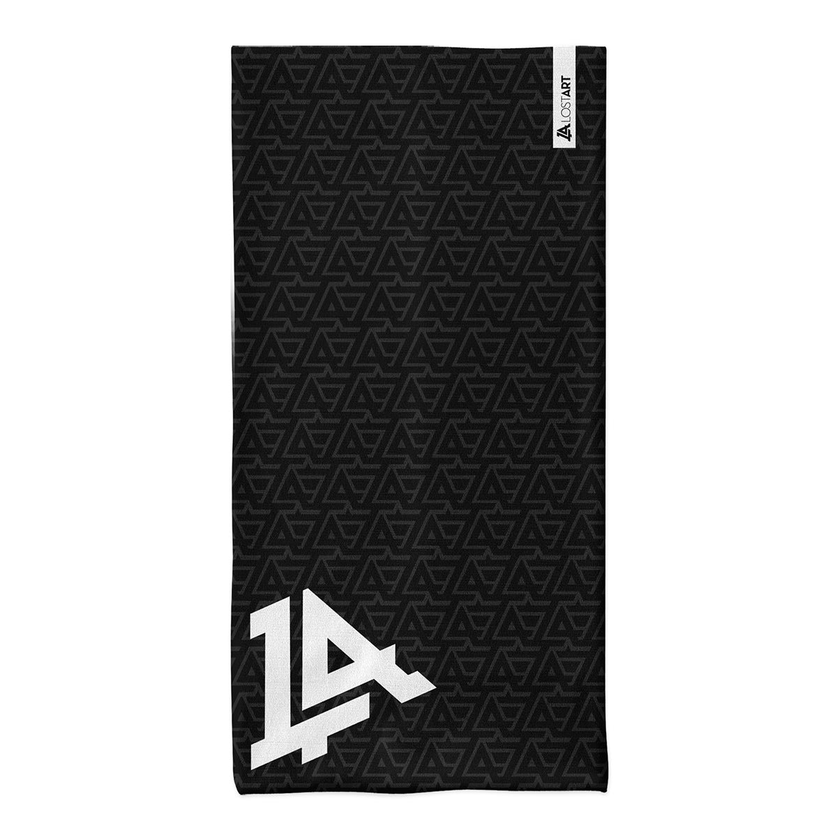Lost Art Canada - all-over print black white neck tube flat view