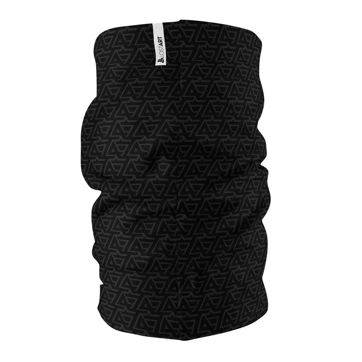 Lost Art Canada - all-over print black white neck tube side view